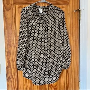H&M x Richard Allen Printed Retro Airy Blouse